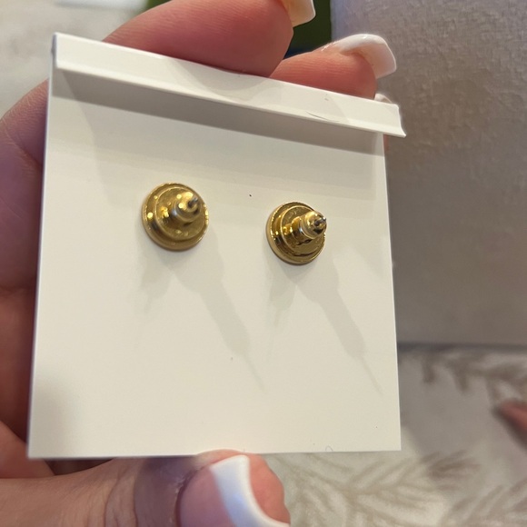 Tory Burch Gold and Purple Stud Earrings - Picture 2 of 2